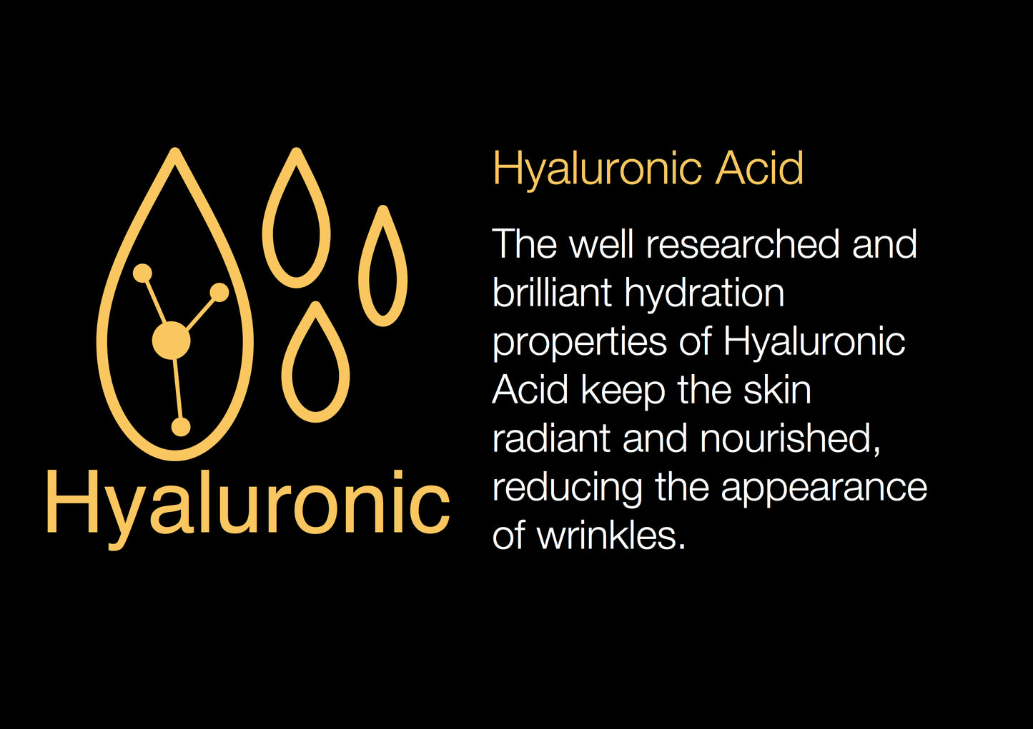 The benefits of hyaluronic acid in the best Vitamin C Serum and Moisturiser and the best Retinol Serum and Night Cream.